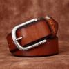 Ремень мужской простой модный тренд из натуральной кожи растительного дубления, воловья кожа с пряжкой, подходящая к джинсам, мужской кожаный ремень для отдыха