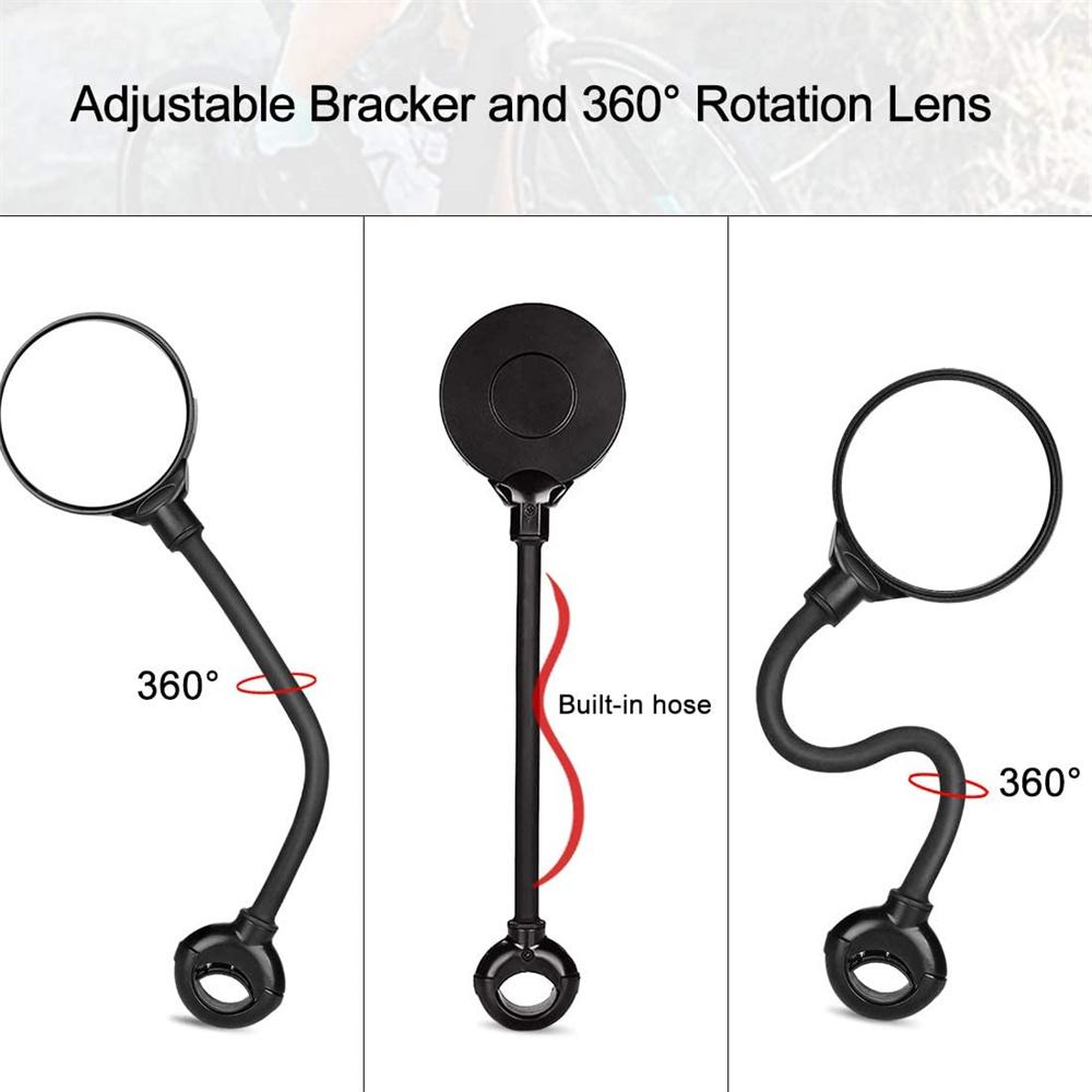 Велосипедное зеркало заднего вида 360° регулируемое широкоугольное зеркало заднего вида вращающееся зеркало выпуклое зеркало упаковка 1 пара