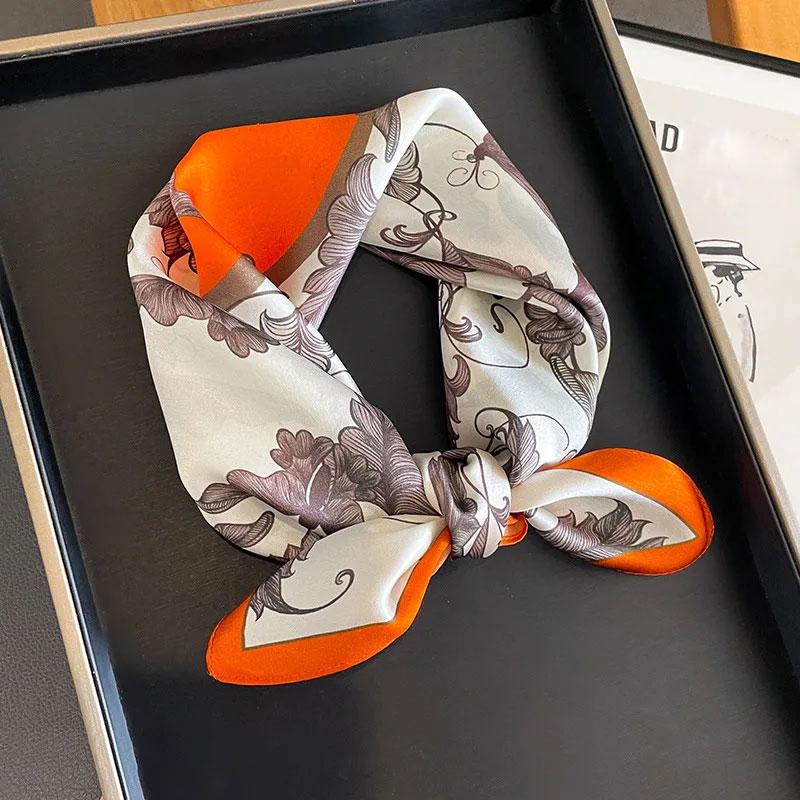 2024 Luxury Brand Scarf 100% Silk Bandana Women Square Scarves Wrap Kerchief Mulberry Fashion High Quality Headband Hijab Shawls