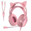Wantek V10 Gaming Headset Cat Ear Headphones Headset Wired Gaming PS5 with Microphone USB Gaming Headphones Gaming Headset Analog 50mm Driver