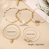 Fashion Imitation Starfish Turtle Pendant Bracelets Bohemian Multi-layer Rice Bead Bracelet Women's Daily Party Summer Zircon