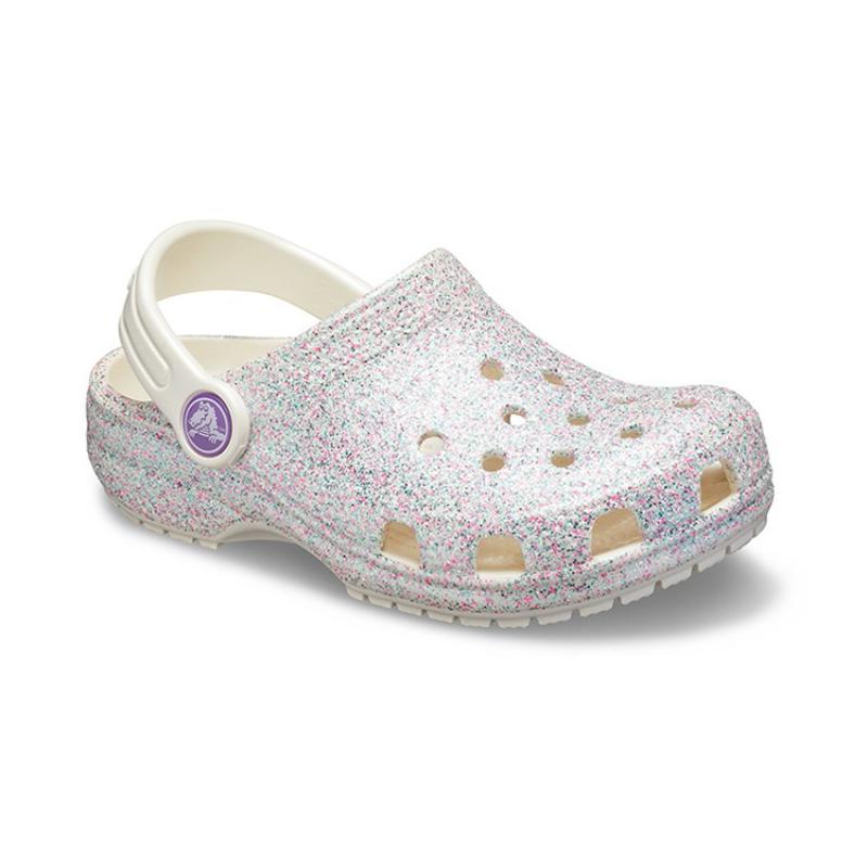 Crocs Классические клоги Outdoor Toe Плоский каблук Классические Блестящие Спортивные Детские Дырочные Сандалии Цвет устрицы Детская Модель