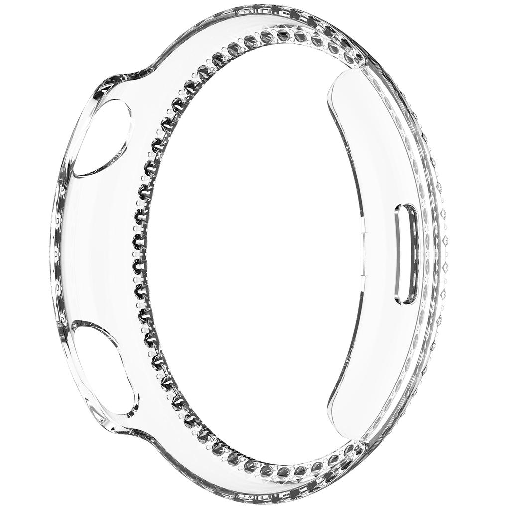 For vivo Watch 5 Clear Watch Case Rhinestone Decorative Hollow Design PC Watch Cover