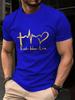 Fashion Men's Faith Hope Love 3D Printed T-shirt Summer Outdoor Sports Fitness Top Casual Comfortable Round Neck Short Sleeve Hoodie