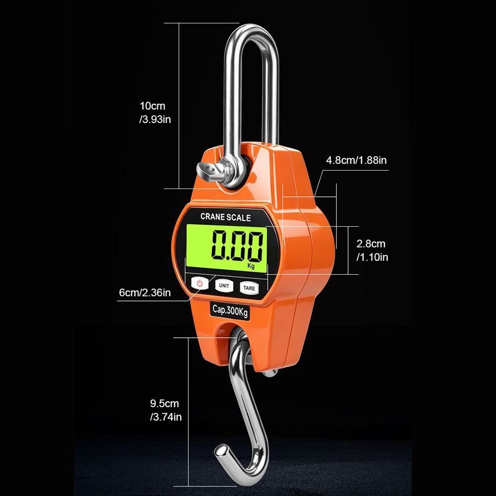 300/500KG Digital Hanging Scale Aluminum Shell Crane Scale Electronic Hook Scale Port