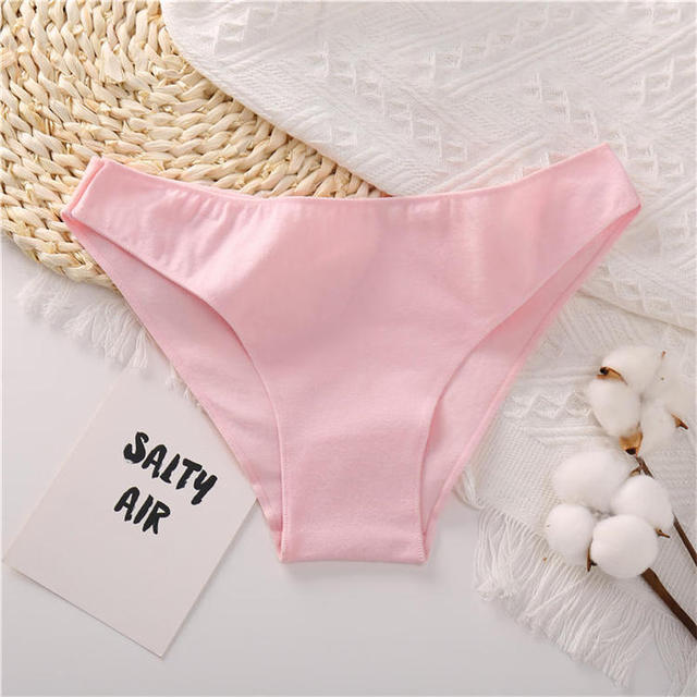 FINETOO Low Waist Cotton Panties Sexy Female Underpants Solid Breathable Comfortable Women Underwear Ladies Pantys Lingerie M-XXL