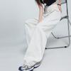 Womens High-Waisted White Denim Straight Leg Pants 2025 Casual Loose Fit Wide Jeans