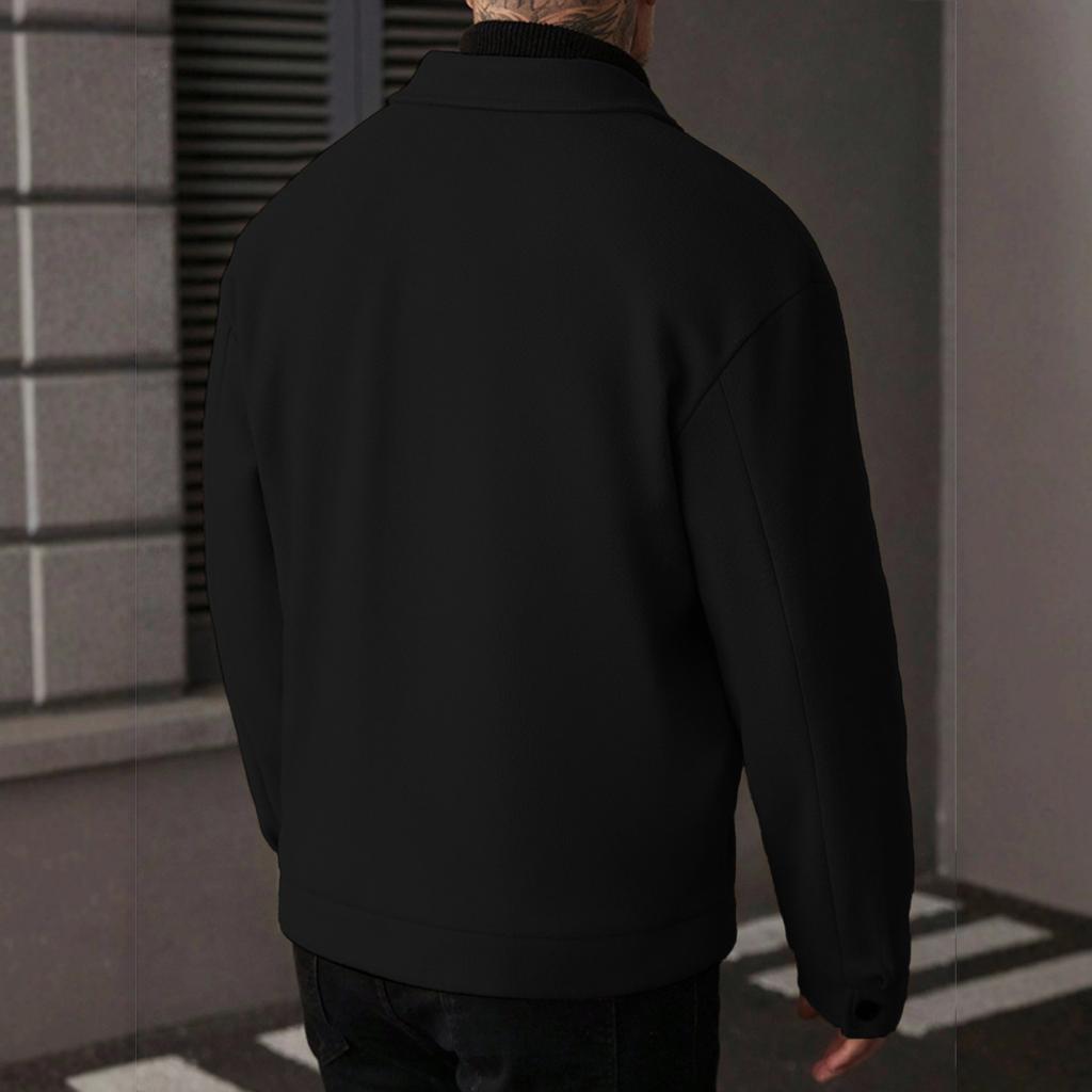 Мужская повседневная однотонная куртка с квадратным вырезом, мужская приталенная утолщенная замшевая куртка на пуговицах