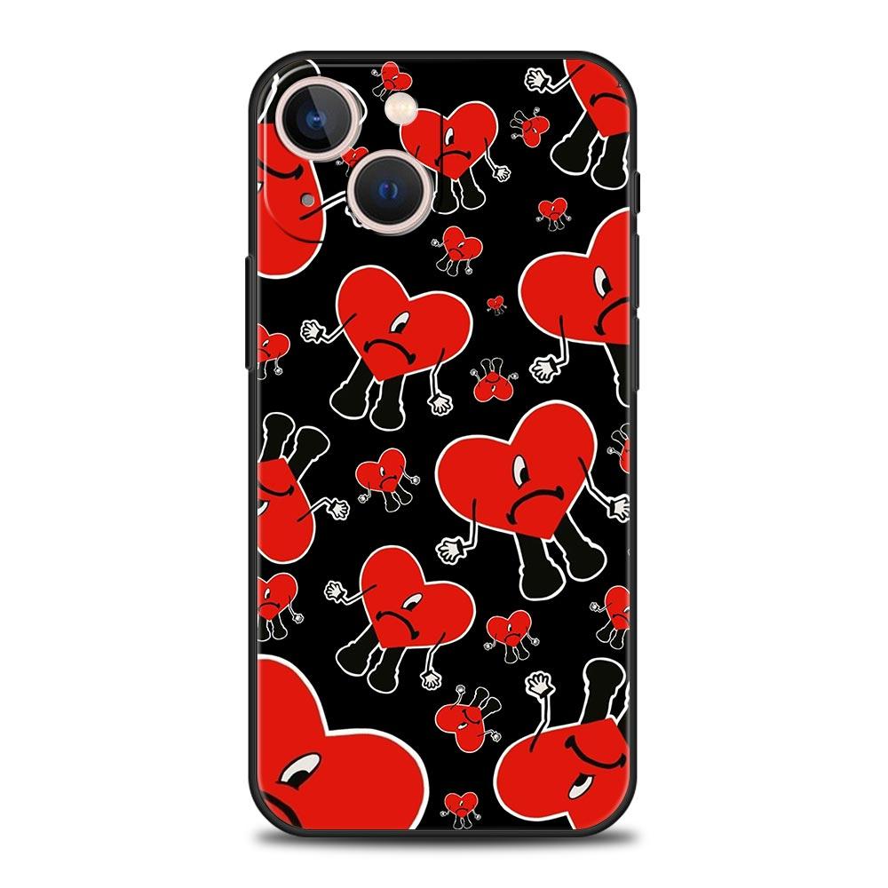 Роскошный мягкий чехол Bad Bunny UN VERANO SIN TI для iPhone 13 15 14 12 11 Pro MAX XR X SE XS 7 8 Plus, черный защитный чехол