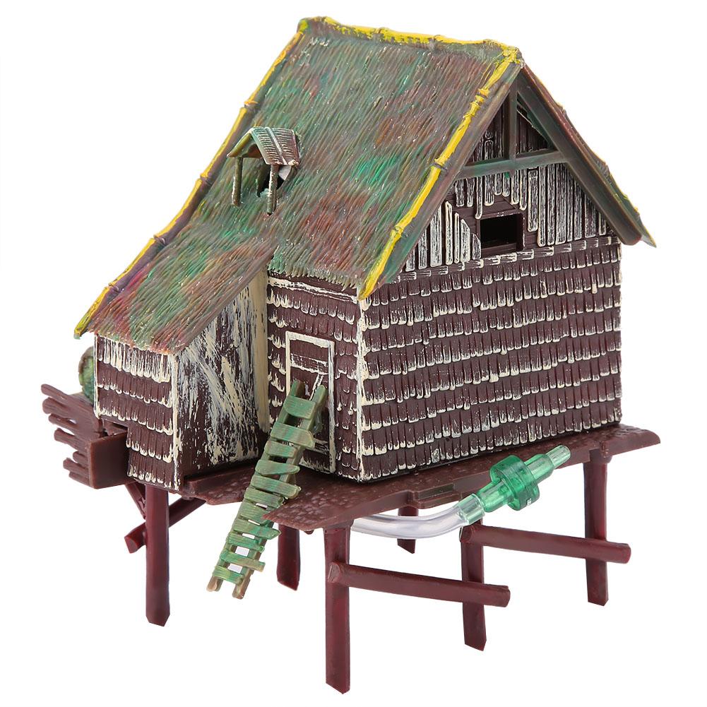 Аквариум Ландшафтный Декор Пневматическая Аэрируемая Водяная Колесная Хижина