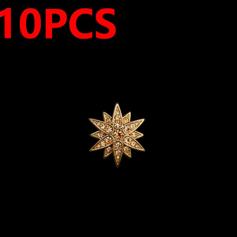 10 шт./компл. брошь со звездой, модные роскошные мужские пуговицы с лацканами, костюм, значок корсажа, воротник рубашки, циркониевые броши, аксессуары для одежды, ювелирные изделия, подарки