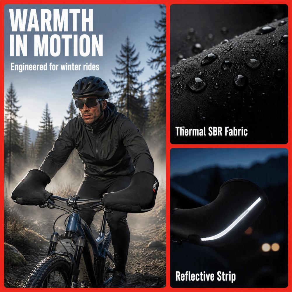 1 pair SBR Waterproof Bike Handlebar Covers Windproof Bicycle Handlebar Mitts  Night Riding
