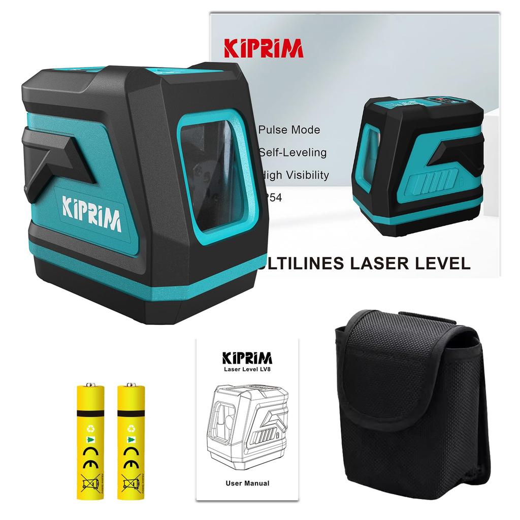 Kiprim Laser Marker Улучшенный регулируемый лазерный класс безопасности Батарейки и сумка для переноски Японское руководство по эксплуатации LV8 Маркер, Лазер, Видимость,