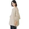 J-Scott Women's Tulle Frill Pullover Sweatshirt, Tunic Length, Round Neck, Voluminous Sleeves, Ivory (JS158-IV-S) - Limited Stock