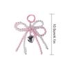 Y2K Bowknot Pearls Bag Pendant Charm Heart Keychain Elegant Beaded Keyring Sweet Bow Phone Key Chain