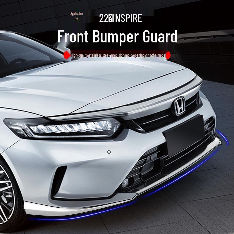 Compatible with 22 Inspire Models: Stainless Steel Front Bumper Trim, Corner Guard, and Center Grille Decorative Strip.
