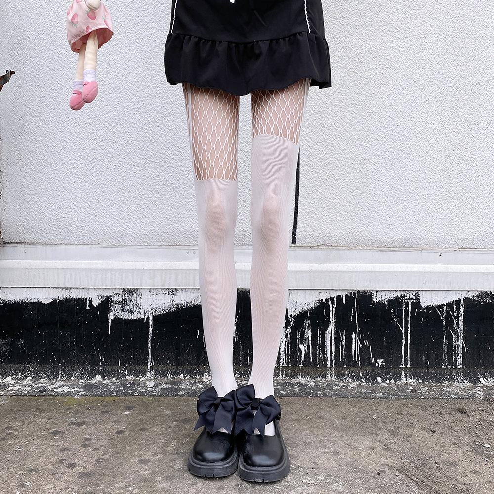 Милые японские чулки-сеточки с защитой от защемления - JK Suspenders, дизайн Hollow Net