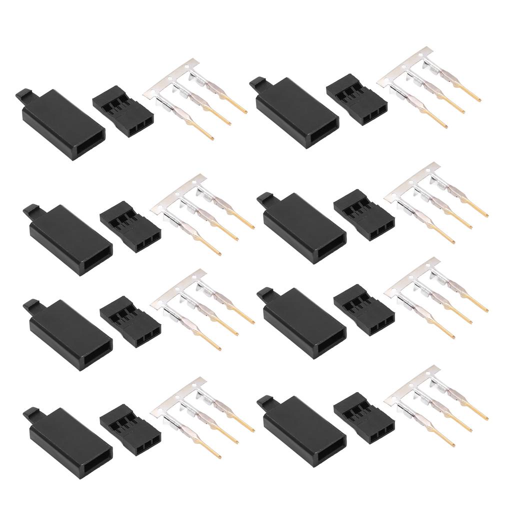 100Set RC Servo Connector Kit 3 Pin Housing JST Connector Header 11.041 with Hook For Model Airplane