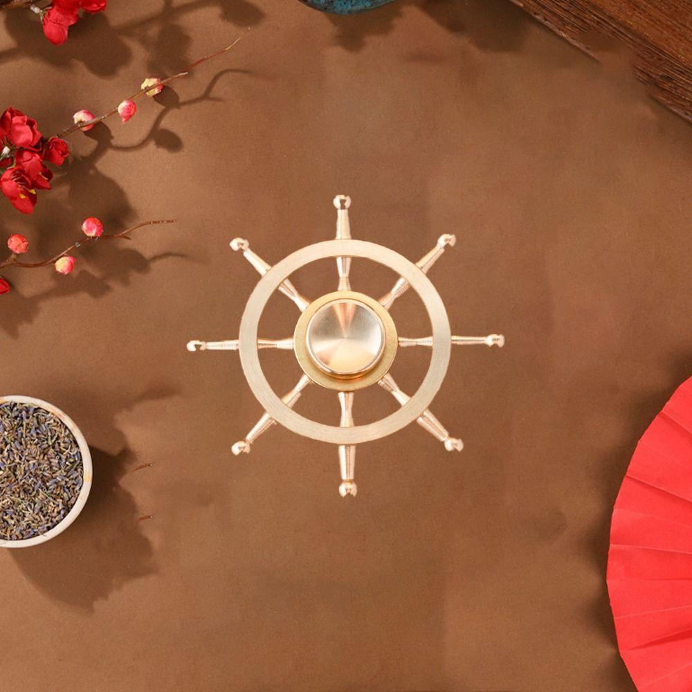 Твердый руль гироскоп украшения ручной работы ручной спиннер украшения латунный руль гироскоп карманная игрушка