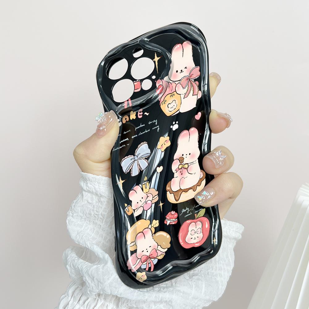 Милый мультяшный узор, кремовая текстура, мягкий силиконовый чехол с волнистыми краями, чехол для телефона Xiaomi Redmi