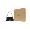 Coach Мягкая полосатая 26 Классическая Monogram Ткань Застежка-клапан Сумка на плечо Женская сумка на плечо Черная CG094-LHDRJ