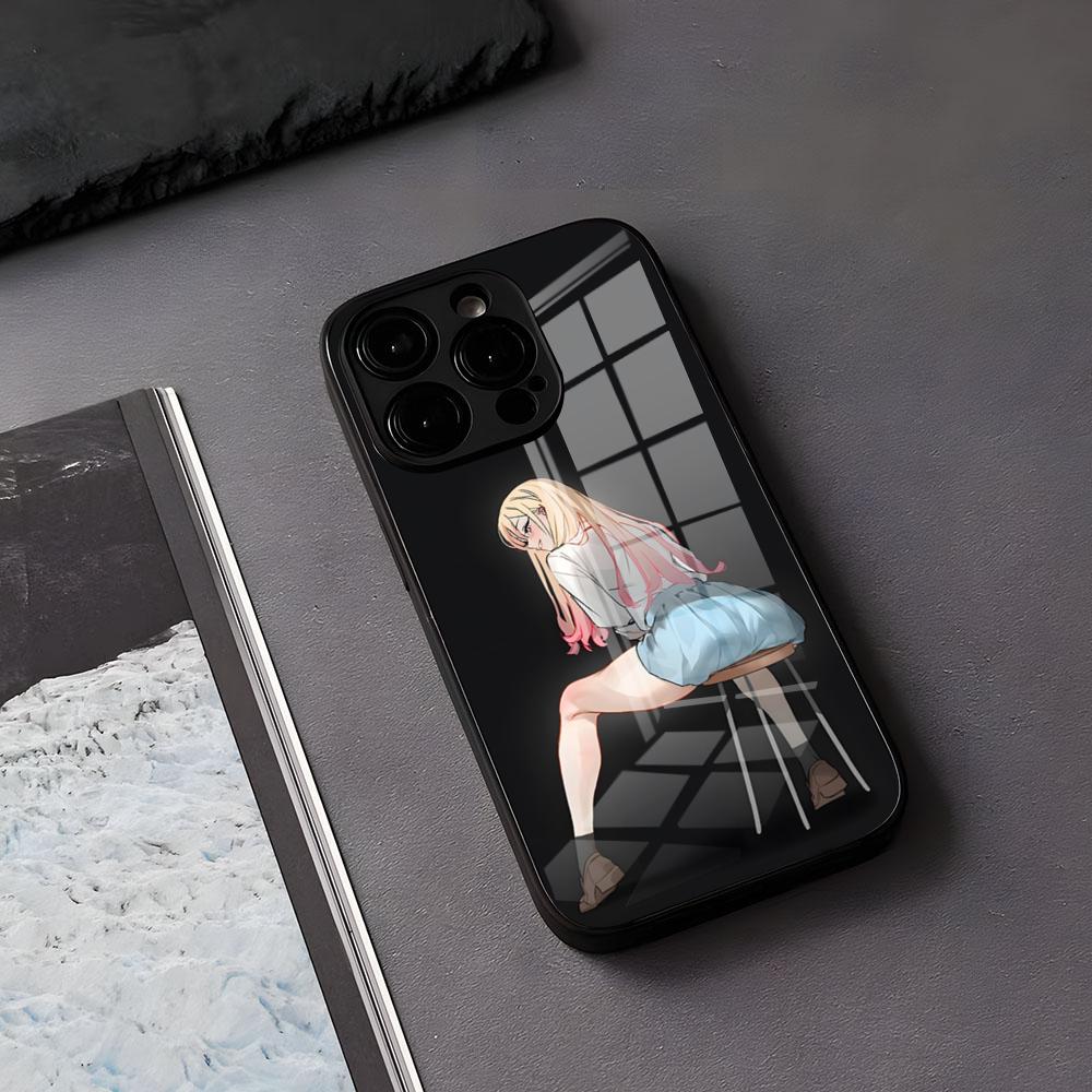 Чехол для телефона Sono Bisque Doll Wa Koi Wo Suru для iPhone 17 Air 16 E Pro Max 15 14 13 Mini 12 Pro 11 Max Plus Черная стеклянная крышка