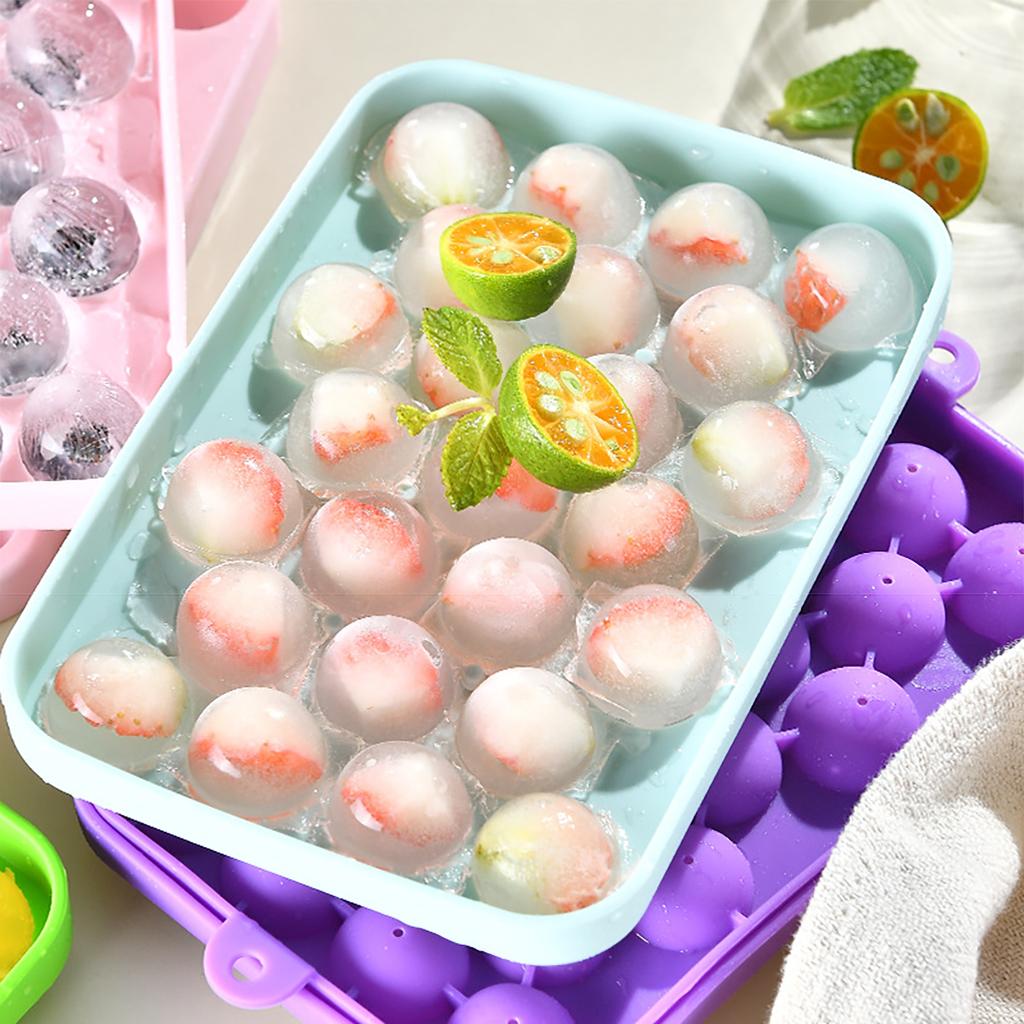 25 сеток, силиконовая форма для ледяного шара, кубиков льда с крышкой, ящик для хранения льда, легко вынимается из формы, бар, домашняя вечеринка, кухонные инструменты