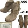 UGG Замшевые ботильоны на коротком каблуке с овчиной Бежевый Размер US6 23.0см(ИСПОЛЬЗОВАЛ)