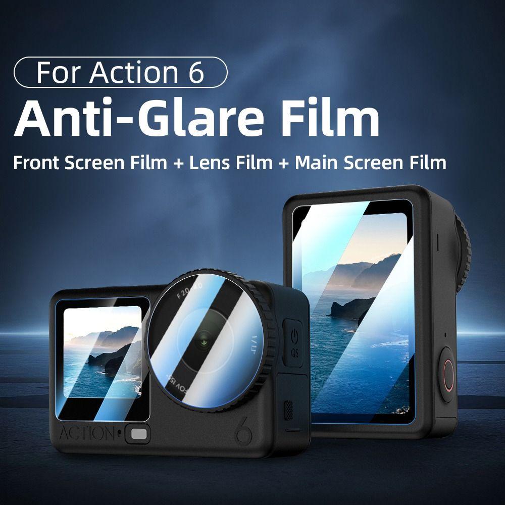 2 комплекта закаленного стекла Защитная пленка для экрана Lnes для аксессуаров экшн-камеры DJI Osmo Action 6