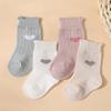 4Pairs Cute Heart Baby Socks Spring Summer Children Cotton Sock 0-2Year Girl Newborn Footwear Solid Color Love Middle Tube Socks