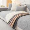 Winter Plush Sofa Cushion Non-Slip Thickened Autumn and Winter Cushion Gray Leather Sofa Cover Cover Cloth