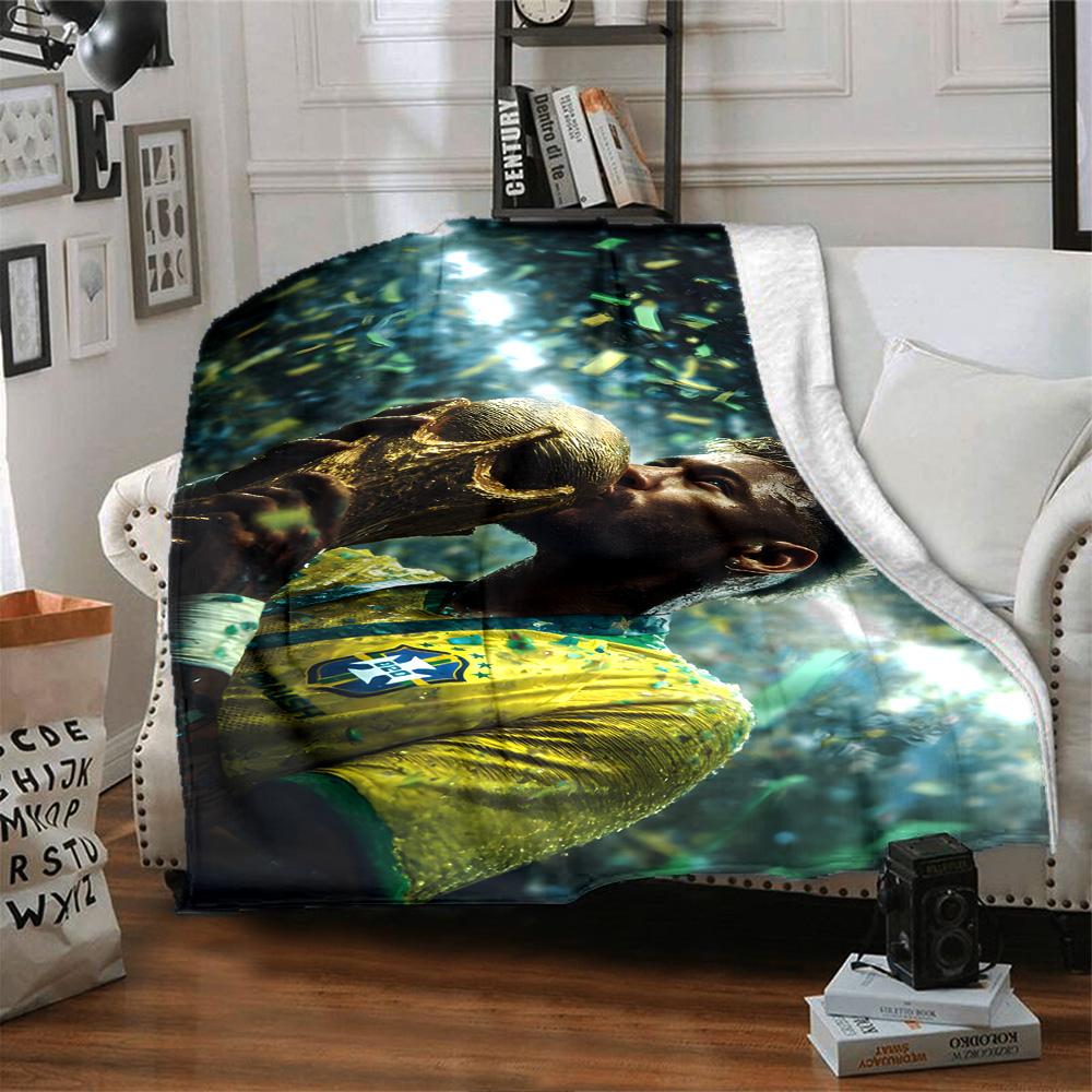 Abstract Neymar Portrait Blanket Comfortable Suitable for Office Bedding Picnics Four Seasons Universal Modern Style Gift for Travel Home Birthdays