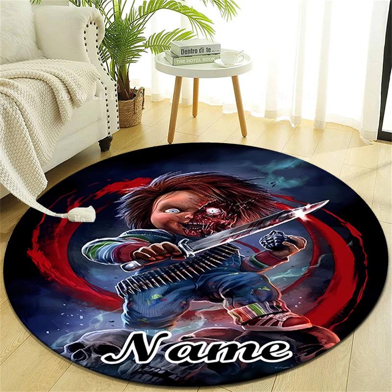 Personalized C-Chucky Round Chair Office Rug - Perfect for Mat, Office Chair & More - Ideal Gift for Birthdays and Holidays