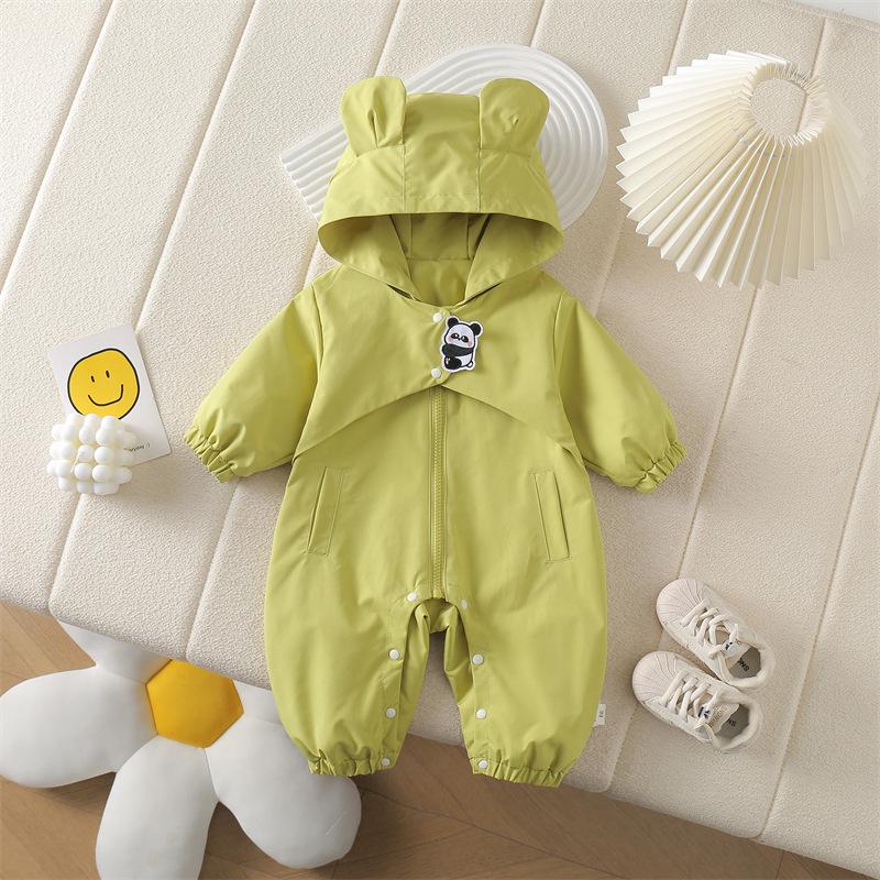 Детский весенний комбинезон-ветровка - Милый ромпер с капюшоном для малыша (Весна осень)