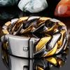 Polished Stainless Steel Hand Accessories Wide Iron Men's Wrist Bracelet Luxury Never Fade Gold Plated Mens Jewellery Boy