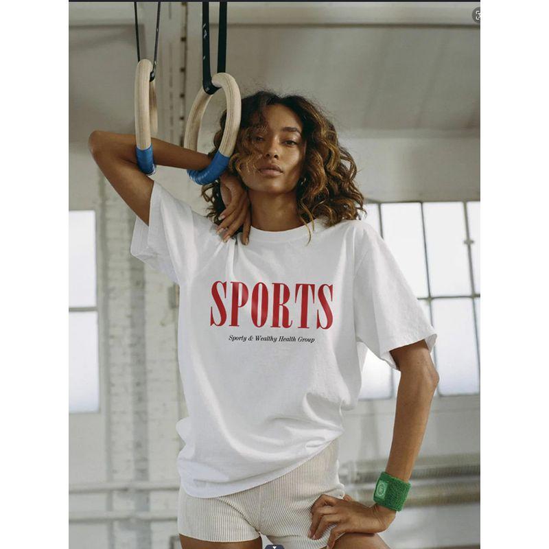 Sports Short-Sleeved T-shirt for Women 2025 New Arrival Summer Loose White Shoulder Plus Size Half Sleeve