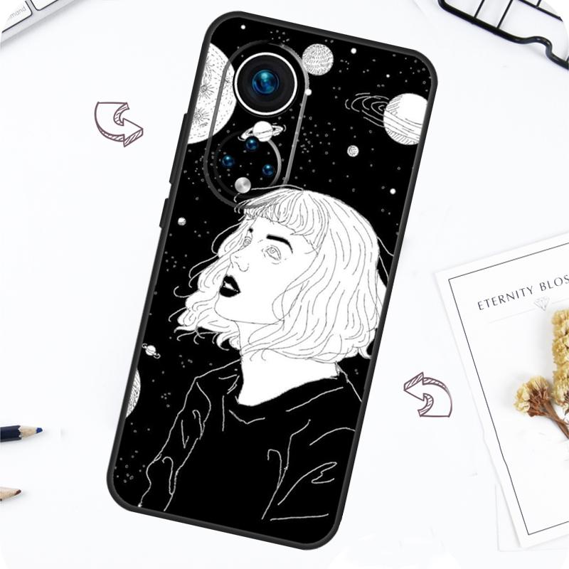 Черно-белый Галактический Эстетичный Чехол Для Honor Magic 7 Lite 5 6 Pro Honor 200 50 70 90 Lite X8b X9a X8a X8 X9 X9c X9b Чехол