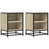VidaXL Bedside Tables 2 Pcs Sonoma Oak Engineered Wood and Metal, Side Table, Bedside Cabinet, Side Table for 848702