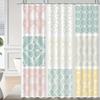 1pc Colorful Line Pattern Shower Curtain with Hooks, Bathroom Partition, Bathroom Accessories, Home Decoration