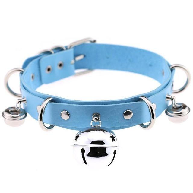 Pleather Cat Bell Collar Kitten Play Leather Collars & Leashes