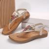 Мода Rimocy летние сандалии-шлепанцы для женщин 2024 г. Новые модные сандалии на плоской подошве с застежкой-клипсой для женщин в богемном стиле, нескользящие пляжные сандалии Mujer