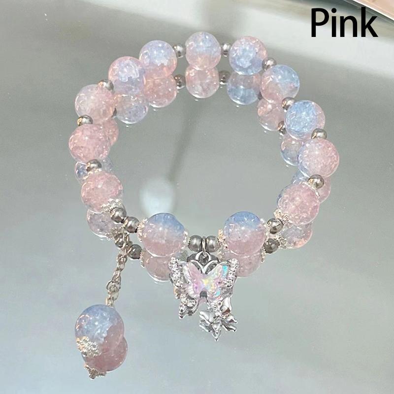 Браслет-нитка из бусин, натуральный кошачий глаз, браслет-бабочка, очаровательный браслет, изысканный, элегантный, для девочек, бусины-бабочки, украшение, ювелирное изделие, подарок