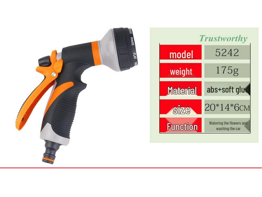 Multifunctional High-Pressure Watering Nozzle: Soft Rubber Spray Gun for Gardening, Vegetable Washing, and Car Washing