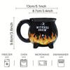 Witches Brew Ceramic Cauldron Mug Witches Brew Cauldron Stoneware Mug Color Changing Coffee Mug Ceramic Heat Sensitive Cup Gift