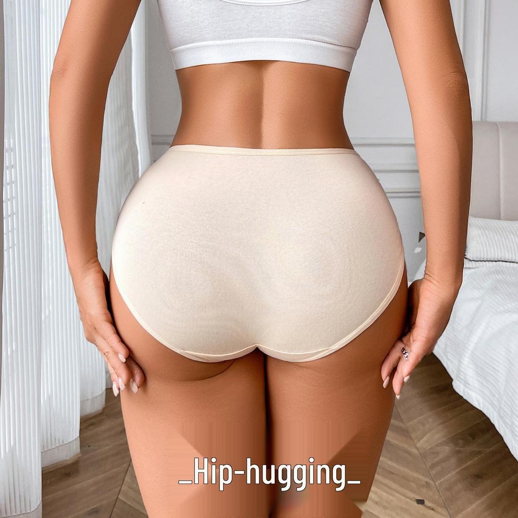 Премиальное женское нижнее белье больших размеров со средней посадкой из рубчатого чистого хлопка