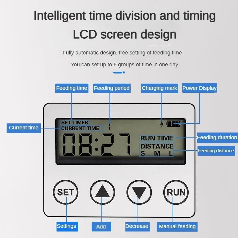Новый таймер для пруда с рыбами, цифровой дозатор корма, интеллектуальное устройство для кормления по расписанию, регулируемая солнечная автоматическая кормушка для аквариума
