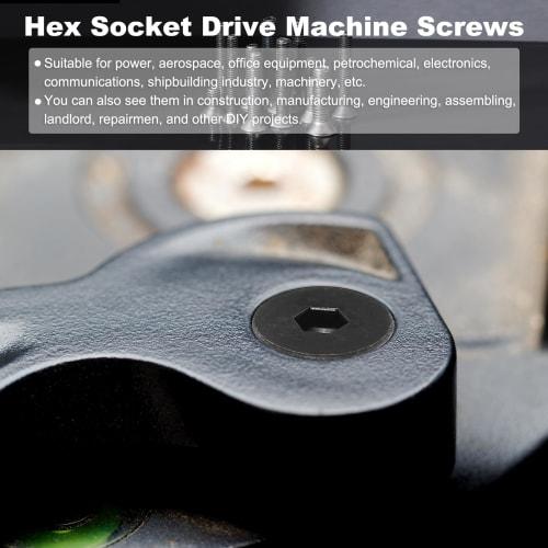 PATIKIL Hex Socket Bolts, Socket Cap Screws, M8 x 80mm, Flat Head Socket Cap Bolts, Pack of 10, Flat Countersink Bolts, Medium Carbon Steel, Hex Socke