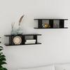 VidaXL Wall Shelves 2 Pcs Black 75x18x20 Cm Engineered Wood 807188