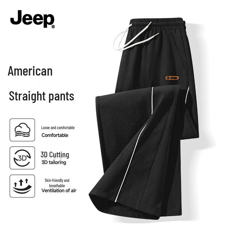 Jeep Мужские летние свободные прямые повседневные брюки
