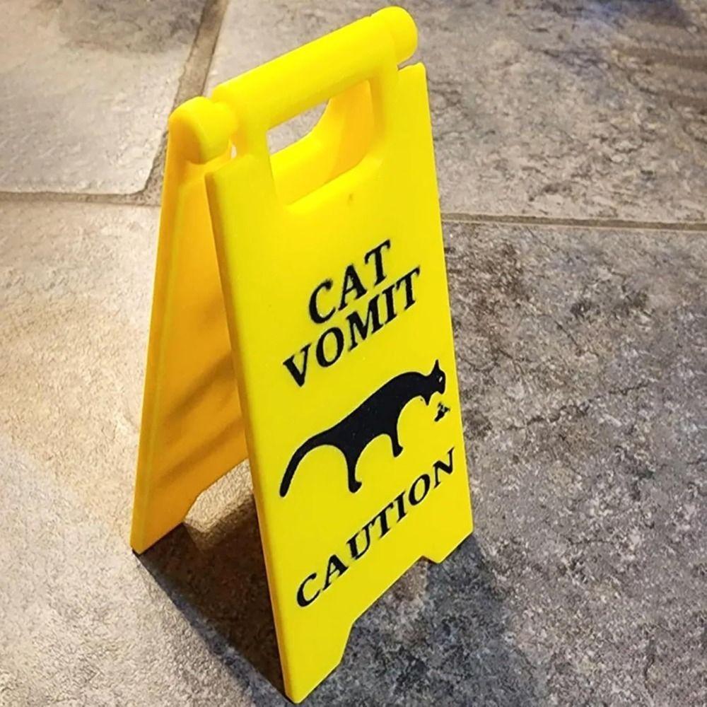 2 PCS Safety Dog Vomit Sign Wet Floor Cat Vomit Sign Funny Warning Sign  Decoration